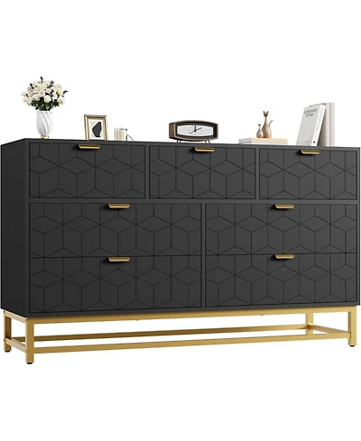 gaomon 7 Drawer Dresser for Bedroom, 53.5" Large with Metal Legs, Modern Chest Organizer Wide Storage, of Drawers Bedroom