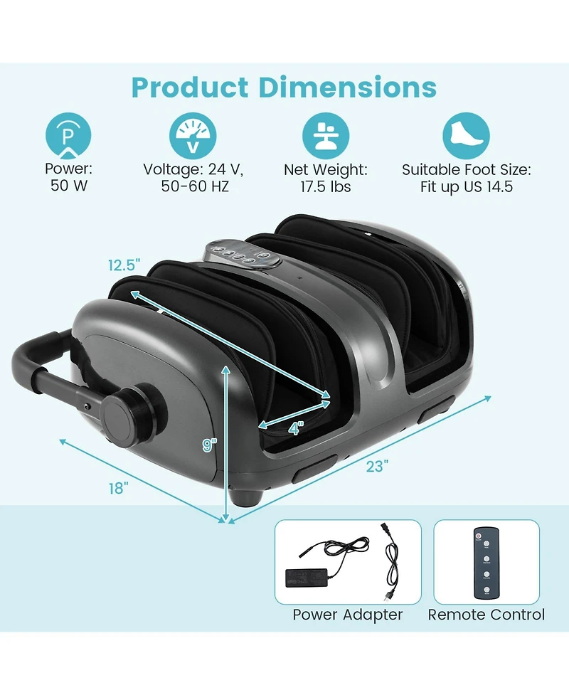 Sugift Foot and Calf Massager with Heat for Blood Circulation Pain Relief
