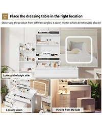 Gaomon Vanity Desk Mirror and Led Lights - Makeup Vanity Desk for Bedrooms, Apartments