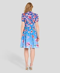 Tahari Asl Petite V-neck Short-Sleeve Dress