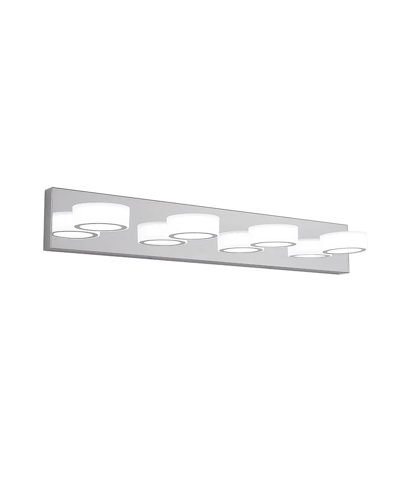 Busdays 29" Modern 4-Light Led Vanity Light, Sleek Chrome Bathroom Wall Light Fixture for Mirror, Shower, and Bathroom Decor