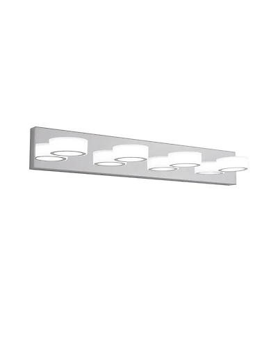 Busdays 29" Modern 4-Light Led Vanity Light, Sleek Chrome Bathroom Wall Light Fixture for Mirror, Shower, and Bathroom Decor