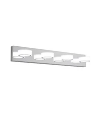 Busdays 29" Modern 4-Light Led Vanity Light, Sleek Chrome Bathroom Wall Light Fixture for Mirror, Shower, and Bathroom Decor