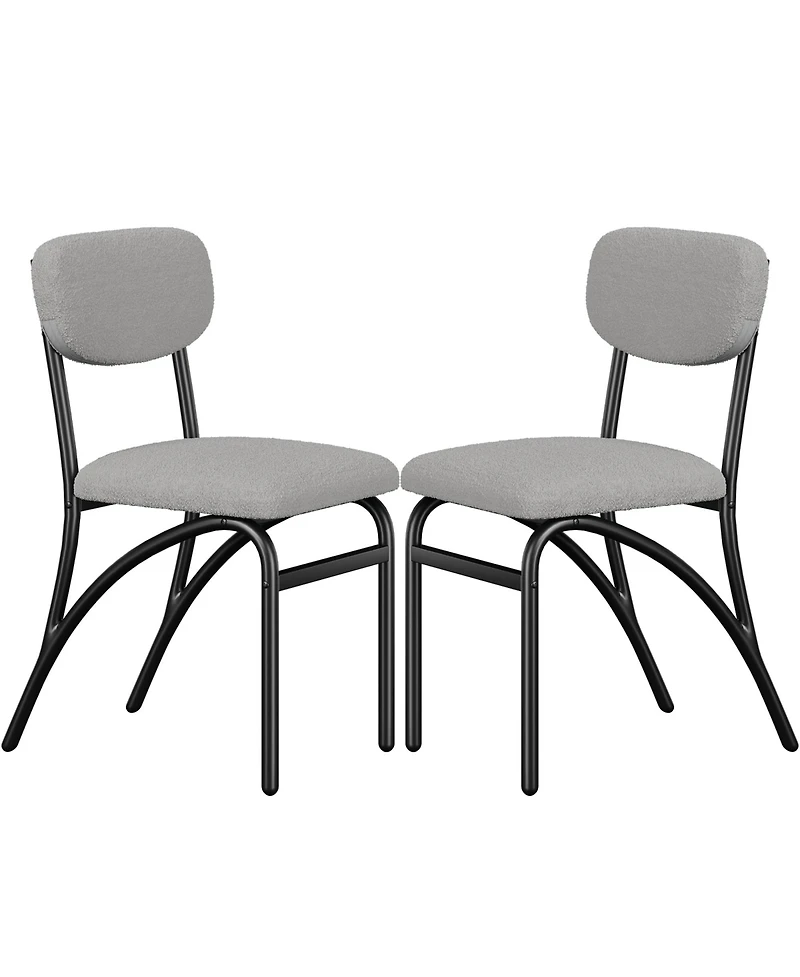 gaomon Set of 4 Modern Boucle Upholstered Dining Chairs, Metal Legs Seating for Kitchen Dining Room & Living Room