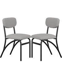 gaomon Set of 4 Modern Boucle Upholstered Dining Chairs, Metal Legs Seating for Kitchen Dining Room & Living Room