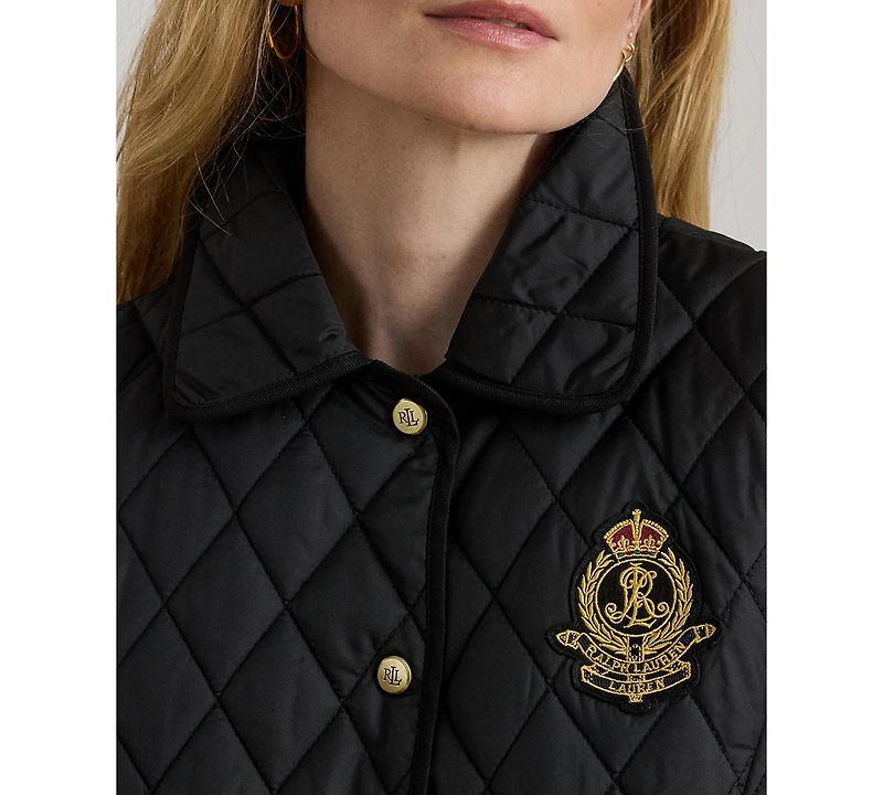 Lauren Ralph Women's Crest Patch Diamond Quilted Vest