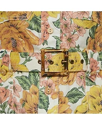 Pre-Owned Zimmermann Women's Yellow Floral Print Poppy Belted Mini Dress