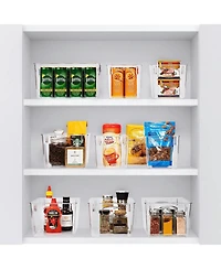 Sorbus 4 Pack Small Clear Storage Bins - for Kitchen, Cabinet Organizer, Pantry & Refrigerator