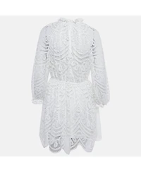Pre-Owned Zimmermann Women's White Battenburg Lace Bonita Mini Dress