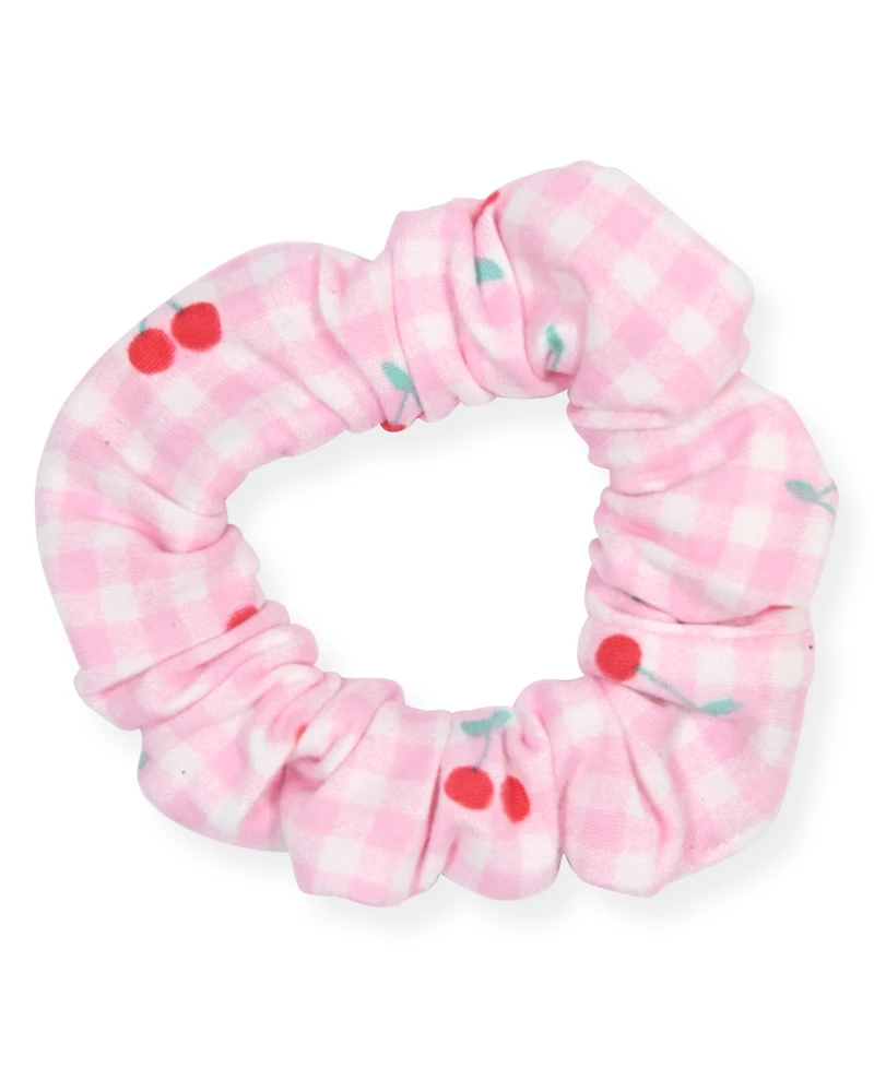 Max & Olivia Girls' 6X-14 Cherry Print Top, Long Pants Scrunchie, 3-Piece Set