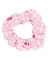 Max & Olivia Girls' 6X-14 Cherry Print Top, Long Pants Scrunchie, 3-Piece Set