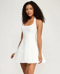 B Darlin Juniors' Halter Square Neck Short Dress