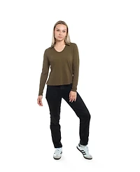 Wilt Clothing Women's Scoop Neck Long Sleeve Polo Tee