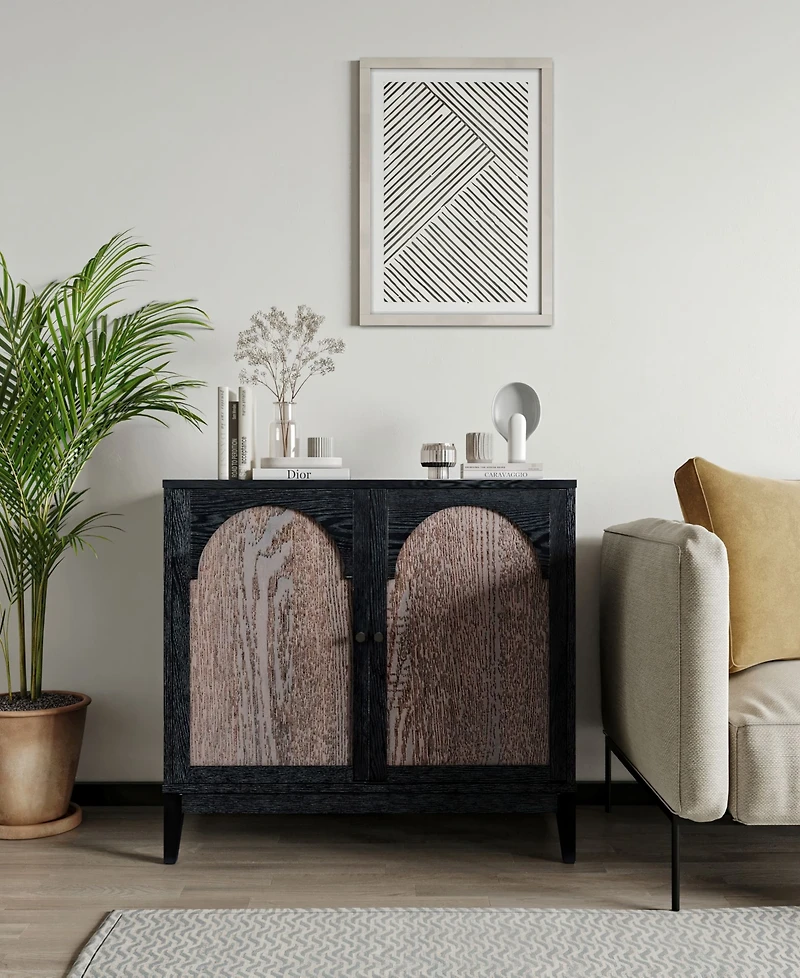 Sango 29.33" Wood Arch 2-Door Cabinet