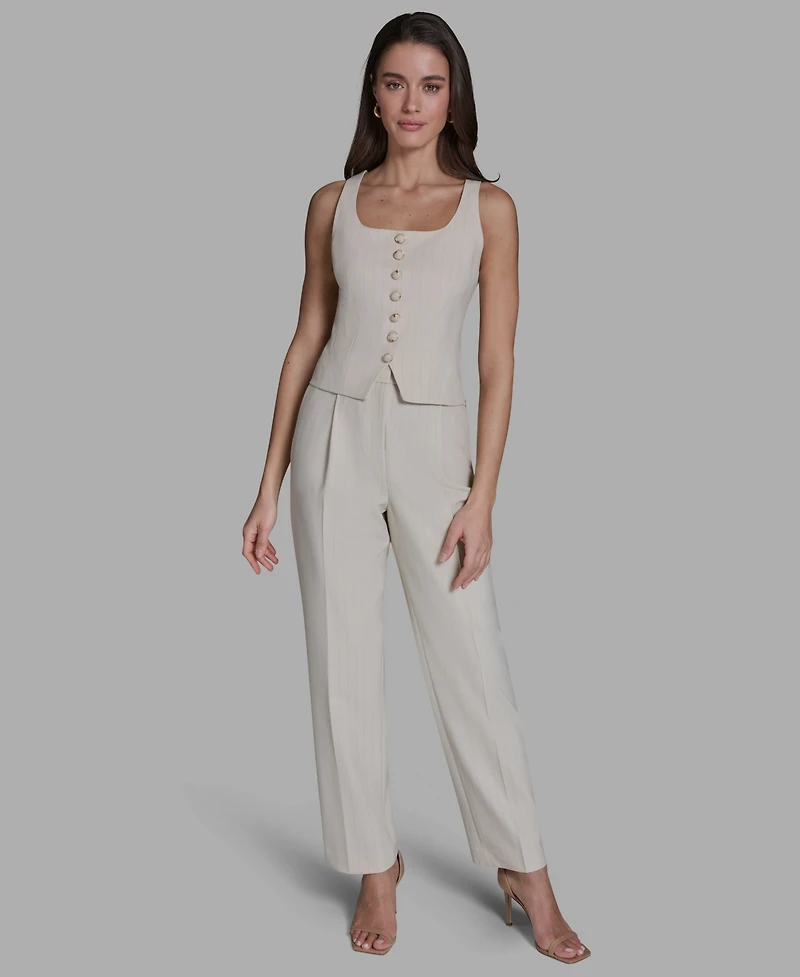 Bcbg Women's Pinstripe Button-Front Vest