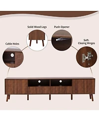 sumyeg 78" Storage Cabinet Tv Stand with Solid Wood Legs