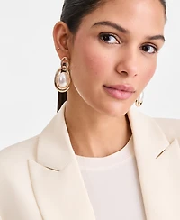 I.n.c. International Concepts Imitation Pearl Open Oval Drop Earrings, Macy's Exclusive