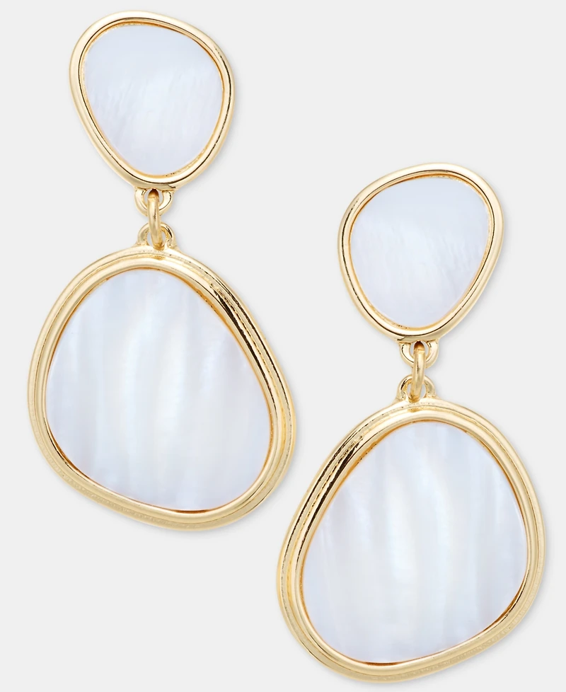 I.n.c. International Concepts Textured Shell Double Drop Earrings, Macy's Exclusive