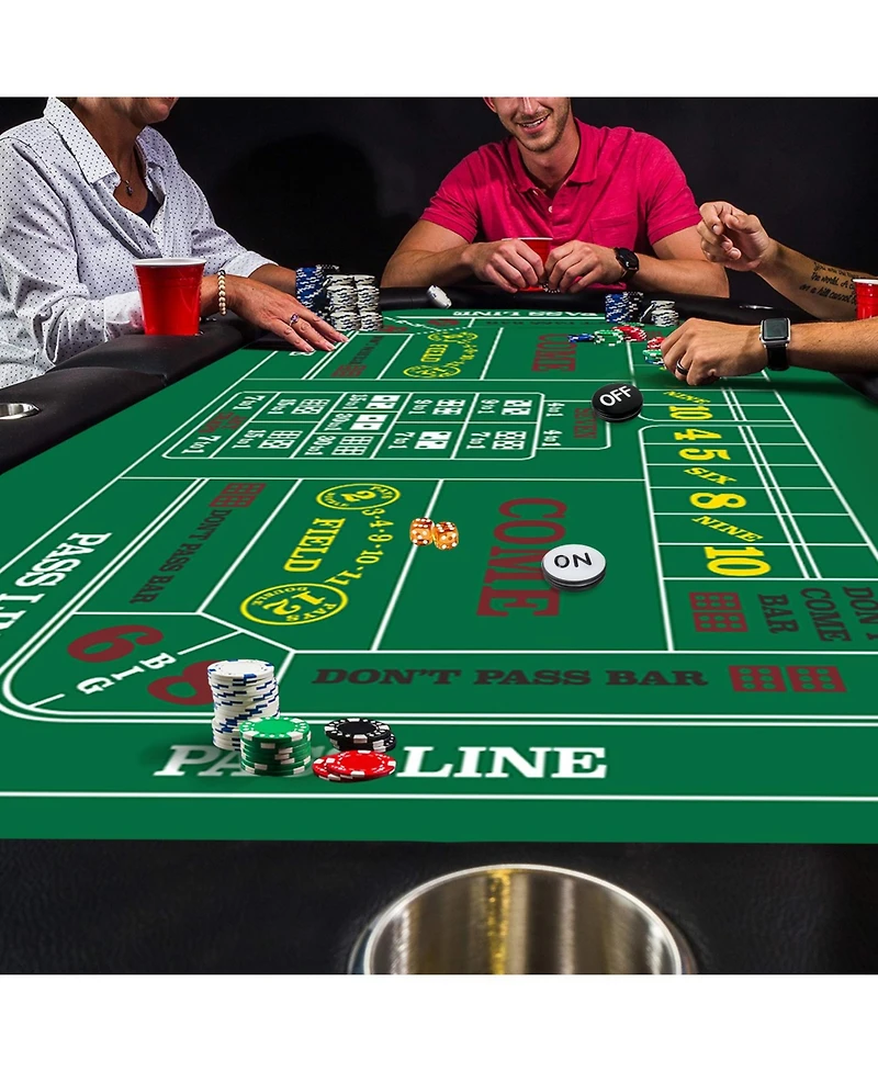 Gse Games & Sports Expert Texas Hold'em Poker Layout Felt with Instructions, Las Vegas Style Game Tabletop Mat