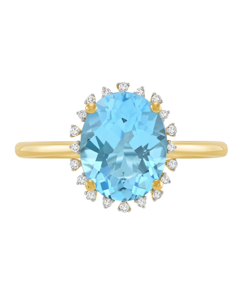 Macy's Citrine (2-1/5 ct. t.w.) & Diamond Accent Ring 10K Yellow Gold (Also Available Blue Topaz, Amethyst, Peridot, Garnet)