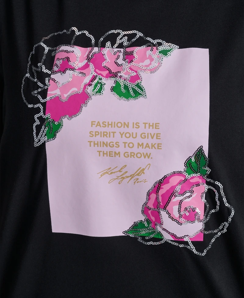 Karl Lagerfeld Paris Plus Size Short-Sleeve Crew Neck Top