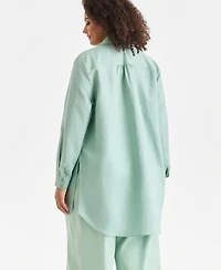 I.n.c. International Concepts Plus Linen-Blend Tunic, Exclusively at Macy's