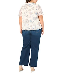 Vince Camuto Plus V-Neck Princess Sleeve Top