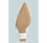 London Rag Womens Shein Star Slim Block Heel Mules