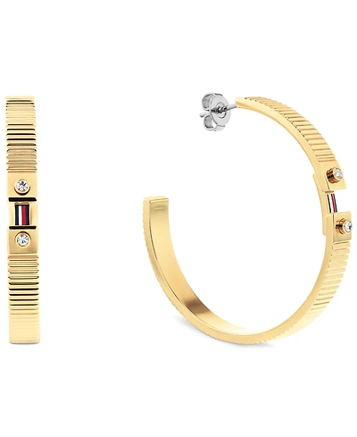 Tommy Hilfiger Women's Stripes Gold-Plated Stainless Steel Earrings