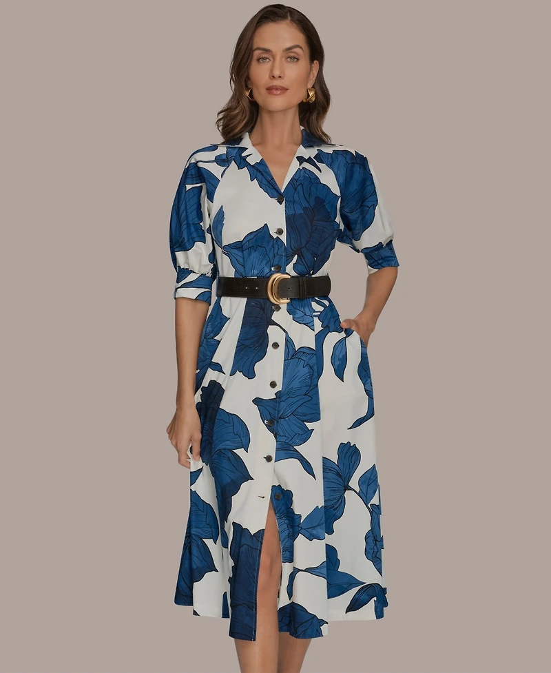Donna Karan New York Petite Belted Shirt Dress