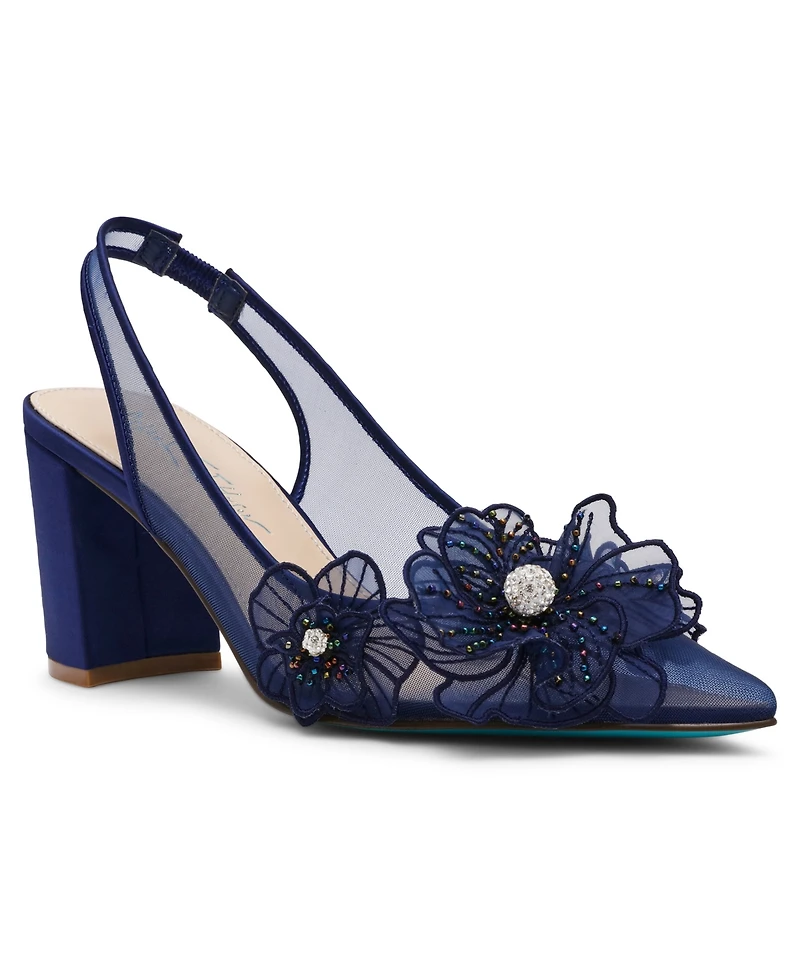 Betsey Johnson Women's Petra Flower Applique Slingback Pumps