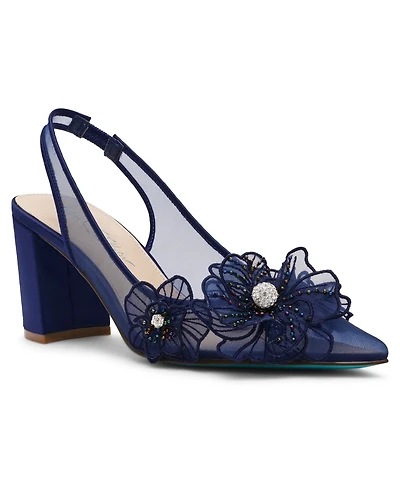 Betsey Johnson Women's Petra Flower Applique Slingback Pumps