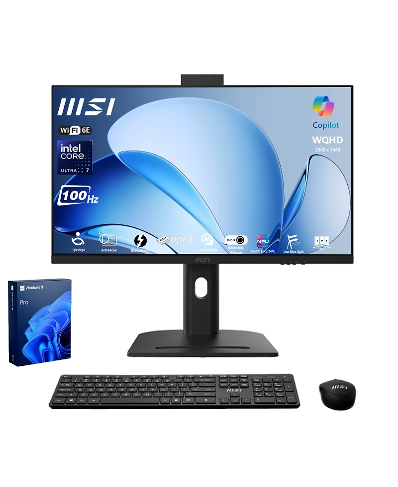 Msi Modern AM273QP Ai 27" Business All-in-One Intel Core Ultra 7 155H 16GB Ram Intel Arc Graphics 1TB Ssd Storage Windows 11 Home Qhd 100Hz
