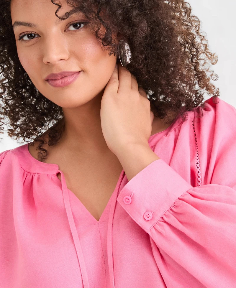 I.n.c. International Concepts Plus Size Bubble-Sleeve Top, Created for Macy's