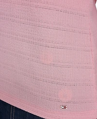 Tommy Hilfiger Women's Flutter-Sleeve Crew Neck Top