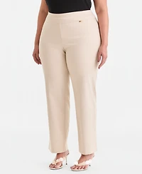 I.n.c. International Concepts Plus Mid-Rise Pull-On Straight-Leg Pants