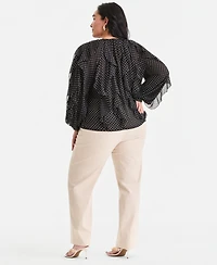 I.n.c. International Concepts Plus Mid-Rise Pull-On Straight-Leg Pants, Created for Macy's