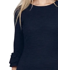 Ny Collection 3/4 Sleeve Textured Knit Dress