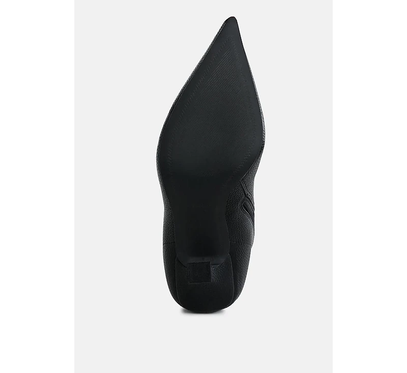 Farnak Pleather Pointed Toe Ankle Boots