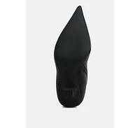 Farnak Pleather Pointed Toe Ankle Boots