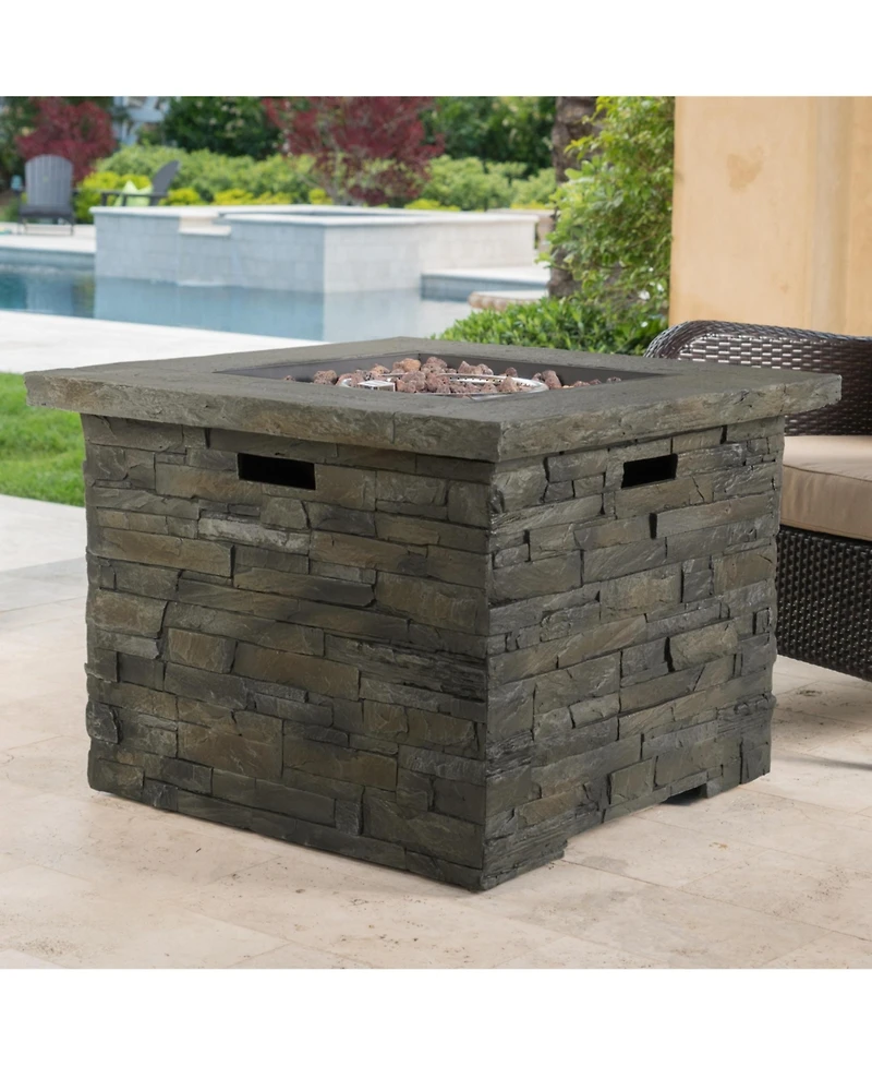 Flynama 35" Square Mgo Fire Pit - 40000 Btu.