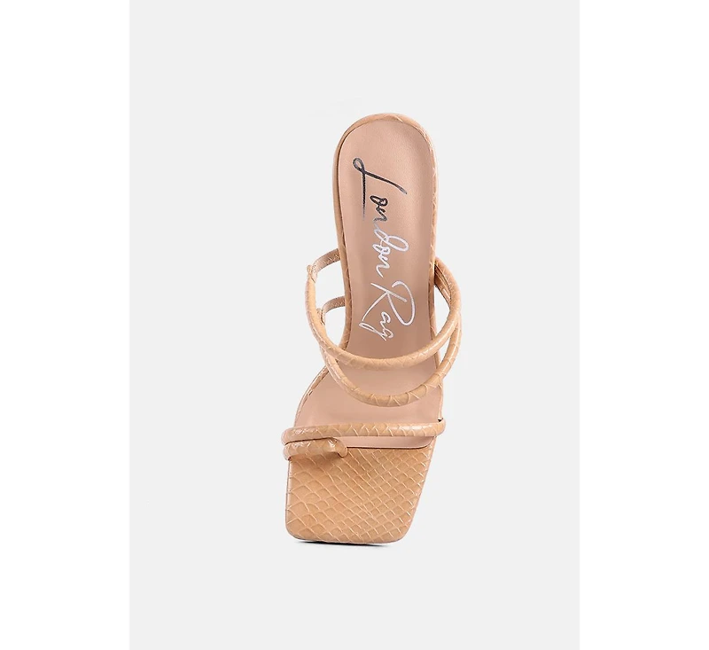 Womens Dandelion High Block Heeled Croc Sandals