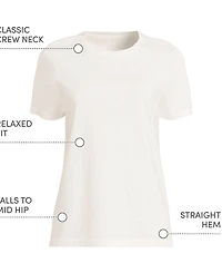 Lands' End Women's Tall Relaxed Supima Cotton Crew Neck T-Shirt