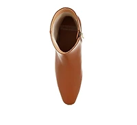 Obita Flared Heel Genuine Leather Boots Women