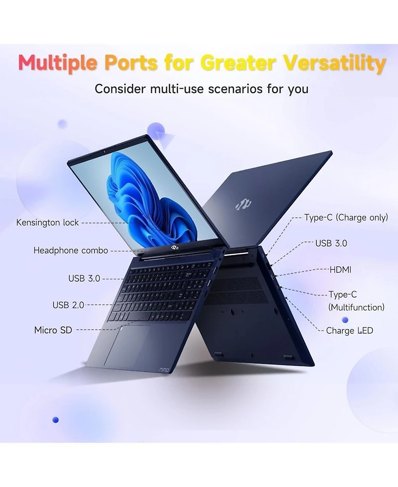 Nimo 15.6" Ips Fhd-Laptop Intel 6 Cores i3-1215U 32GB Ram 512GB Ssd 4.4GHz
