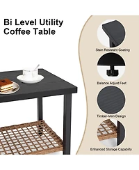 Decksplore Pulled rattan Rocking chair 3 piece Set Outdoor Patio Set Lounge Chairs Thick Cushions for Patio