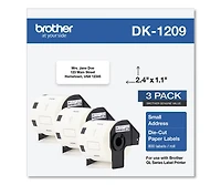Brother DK12093PK 1.1 in. x 2.4 in. Die-Cut Address Labels - White (3-Rolls/Pack