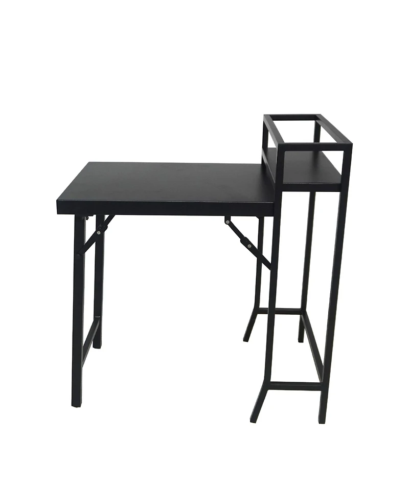 Flynama 3PCS Black Outdoor Patio Bistro Set Foldable Table and Sling Back Chairs Weather Resistant No Assembly Required