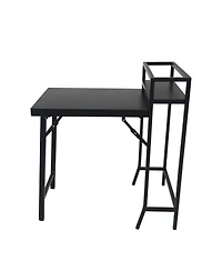 Flynama 3PCS Black Outdoor Patio Bistro Set Foldable Table and Sling Back Chairs Weather Resistant No Assembly Required