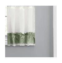 Ellis Curtain Madelyn Ruflled Victorian 1.5" Rod Pocket Window Curtain Tiers 82"x45